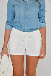 PAPAYO – Short coton Coupe droite – Femme – Ecru